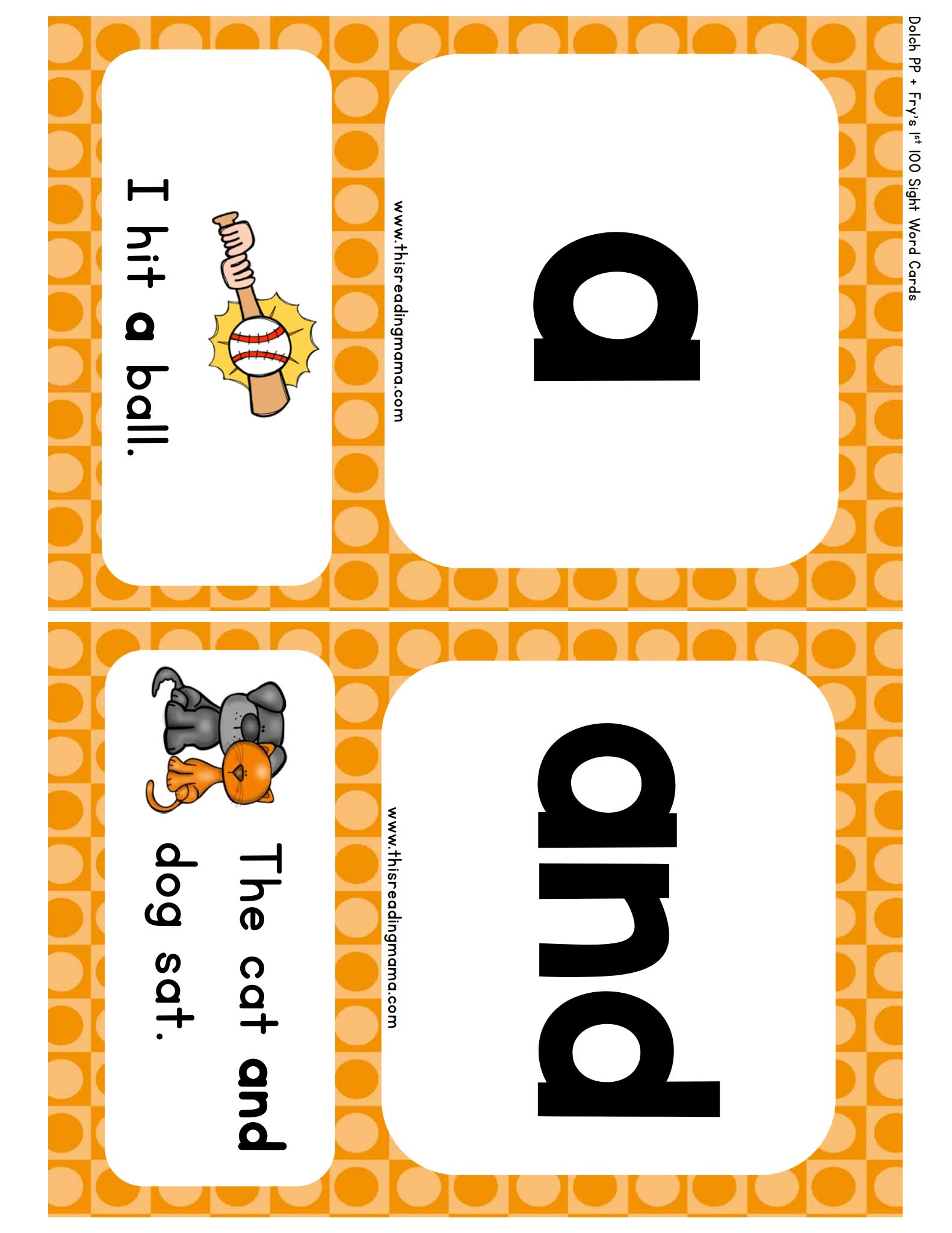 Sight Word Sentence Cards
