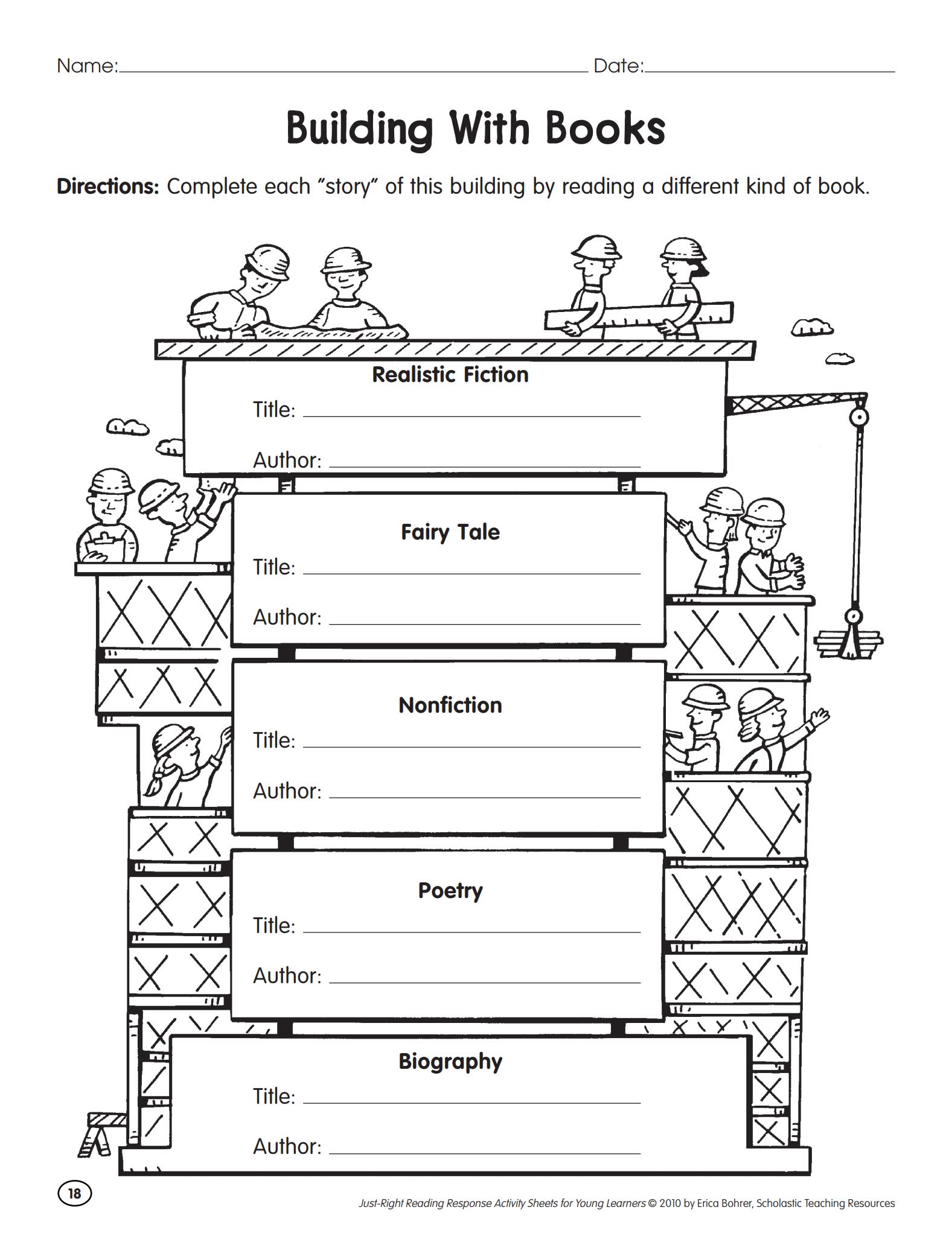 《Reading Response Activity Sheets》英文阅读报告活动表PDF