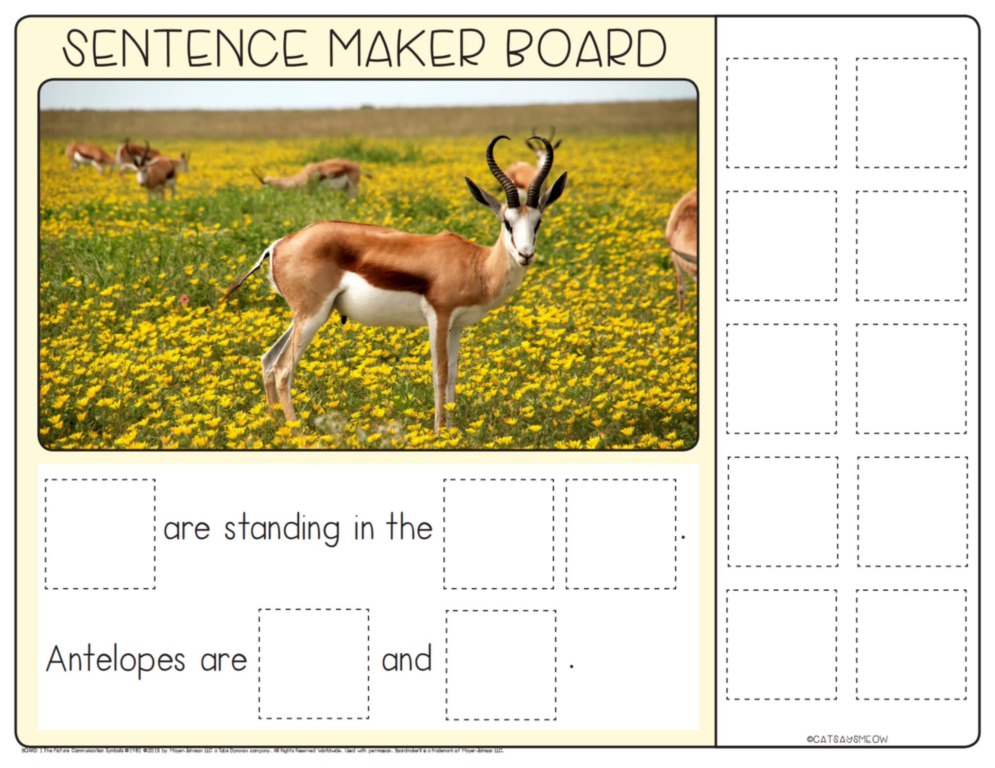 《sentence maker boards》句子组合练习作业纸安静书PDF